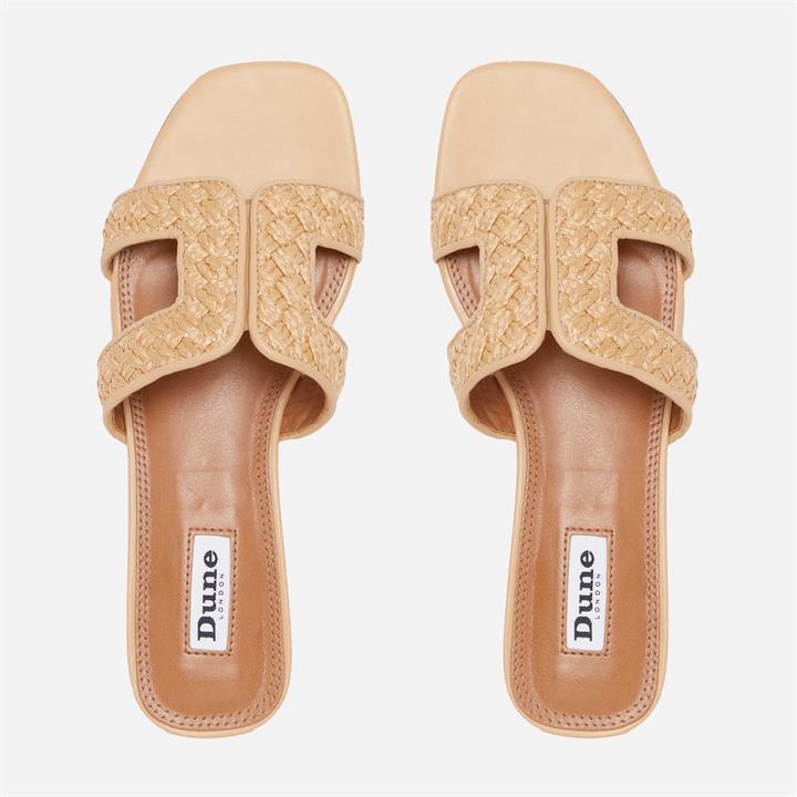 Dune Women's Loupe Raffia Flat Sandals - Natural/Plain/Synthetic - UK 8