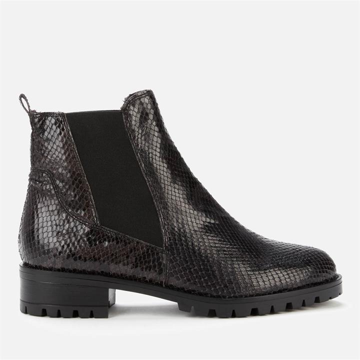 Dune Women's Powerful Reptile Print Leather Boots - Black - EU 40/UK 7
