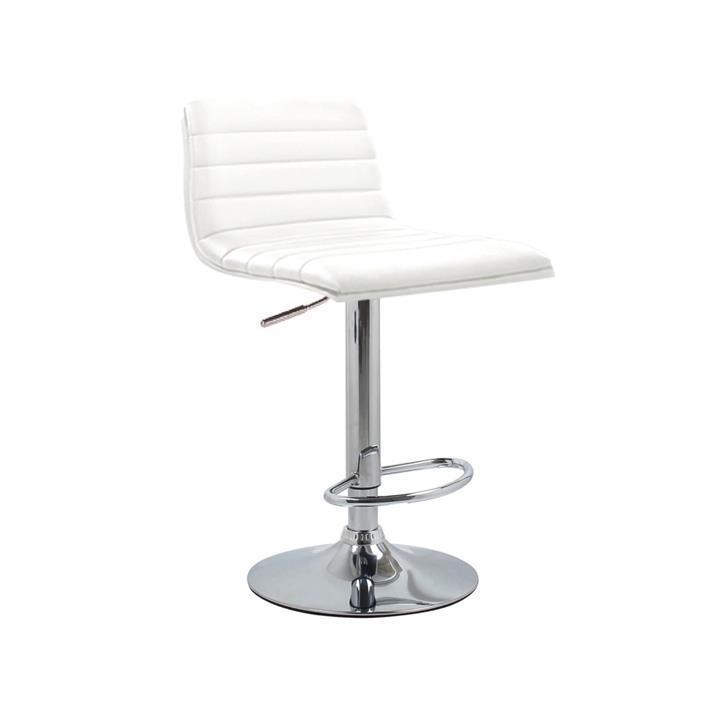 Durant Gaslift Stool in White Seatpad and Chrome Base