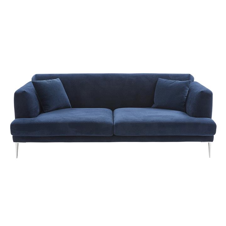 Dusk Quilted Navy Velvet Sofa - 3 Seat