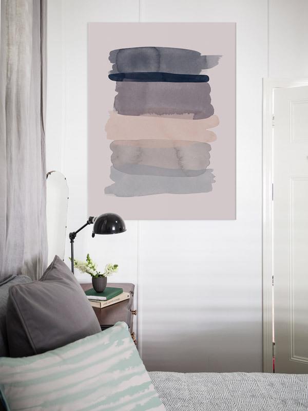 Dusty Pink - Frame Black - With Mat - 68x84 - Portrait