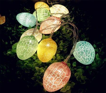 Easter Eggs String Lights Battery Operated LED Easter Eggs Shape String Lights Decorative Lamp For Easter Day Party Decoration 3m 20 lights