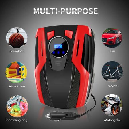Electric Air Compressor Car Pump 150PSI 35L/MIN Portable Electric Tire Pump with LCD Digital Screen Multifunctional lighting can inflate car, motorcycle and bicycle tires