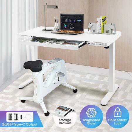 Electric Motorised Standing Desk Height Adjustable Sit Stand Desk Home Office Workstation with Drawers