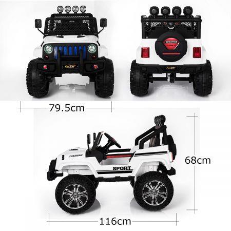 Electric Ride on Jeep Remote Control Off Road Kids Car w/Built-in Songs - White