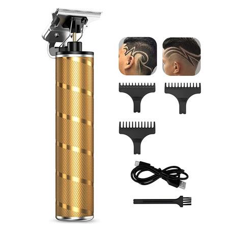 Electric T Outliner Clippers for Men, Professional T Outliner Trimmer Baldheaded Hair Clipper Cordless Zero Gapped Trimmer Zero Trimmer Gold Barber Haircut Kit