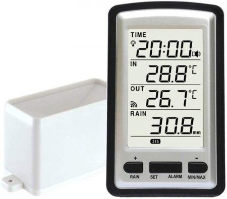 Electronic Rain Gauge, Portable Wireless Rain Gauge High Precision Radio Controlled Digital Rain Gauge Rain Gauge Measuring Tool Thermometer Humidity Meter for Indoor and Outdoor