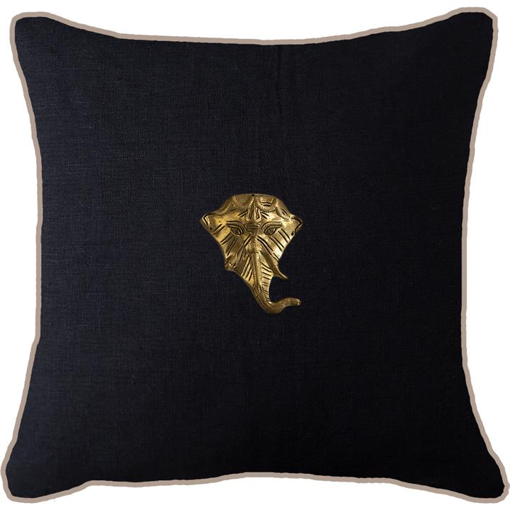 Elephant Head Gold Black w Natural Pipe