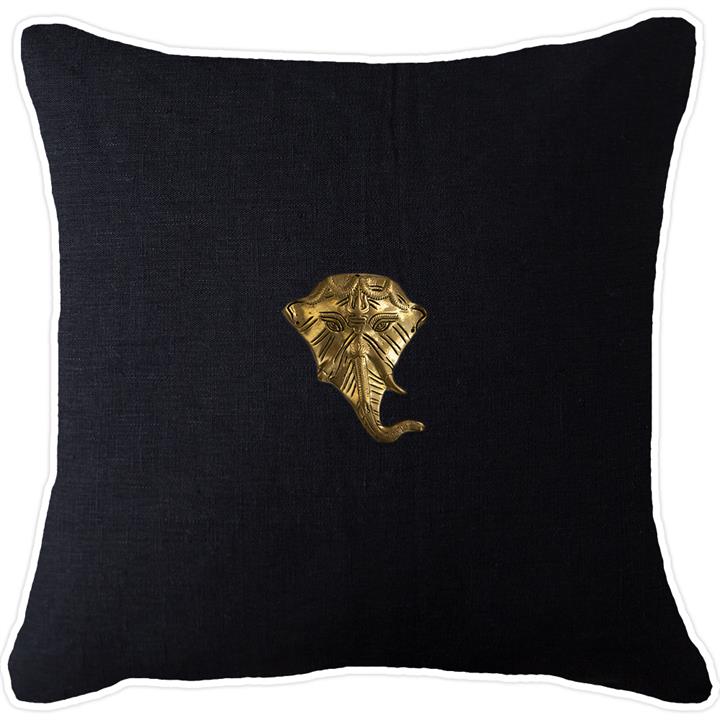 Elephant Head Gold Black w White Pipe