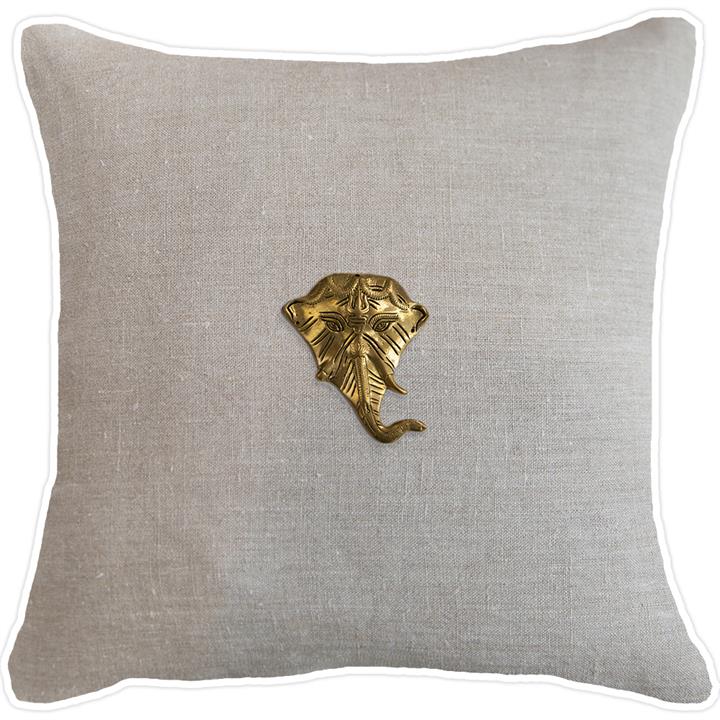 Elephant Head Gold Natural w White Pipe