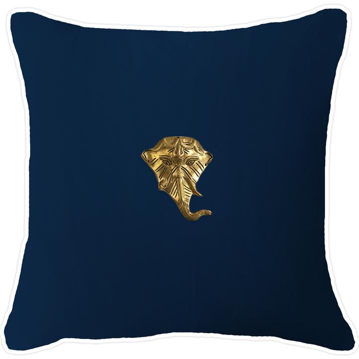 Elephant Head Gold Navy w White Pipe