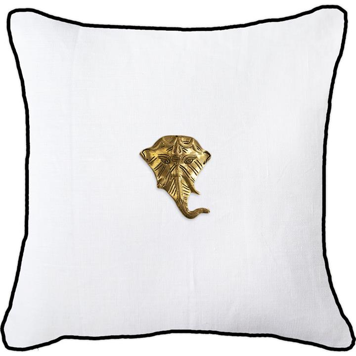 Elephant Head Gold White w Black Pipe