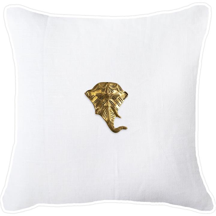 Elephant Head Gold White w White Pipe