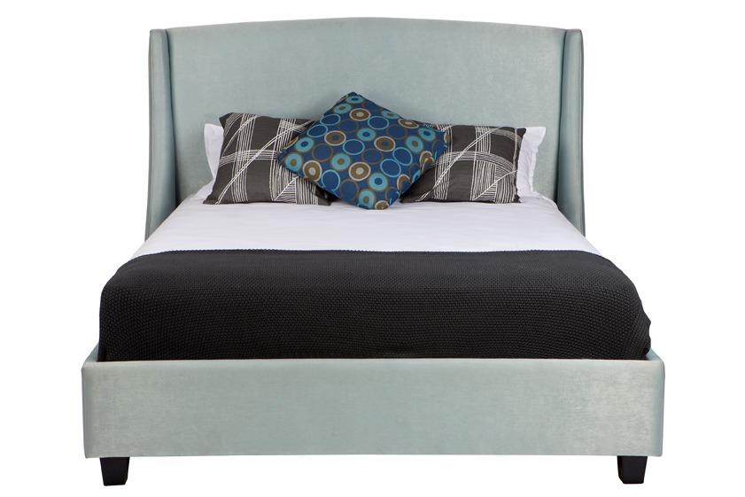 Elizabeth custom wing upholstered bed frame with choice of standard base