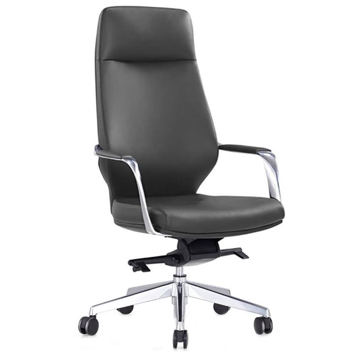ELON Grey PU Leather High Back Executive Office Chair