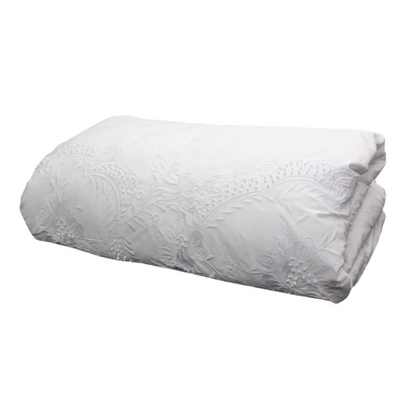 Embelli White Embroidered S-King Duvet