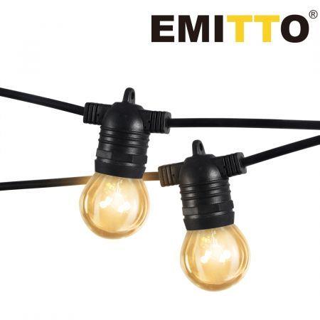 EMITTO 60M Festoon String Lights Christmas Wedding Party Waterproof Outdoor