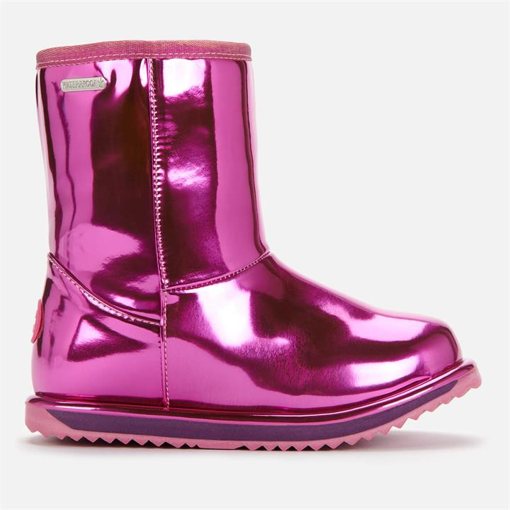 EMU Australia Kids' Brumby Gloss Waterproof Boots - Deep Pink/Dark Silver - UK 8 Toddler