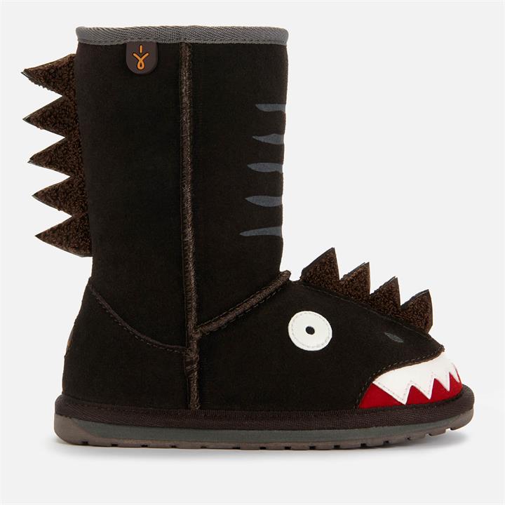 EMU Australia Kids' Little Creatures Dinosaur Boots - Espresso - UK 7 Toddler