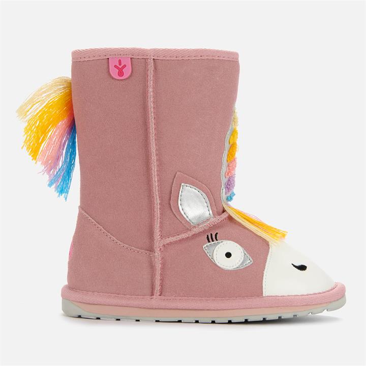 EMU Australia Kids' Little Creatures Magical Unicorn Boots - Pale Pink - UK 8 Toddler