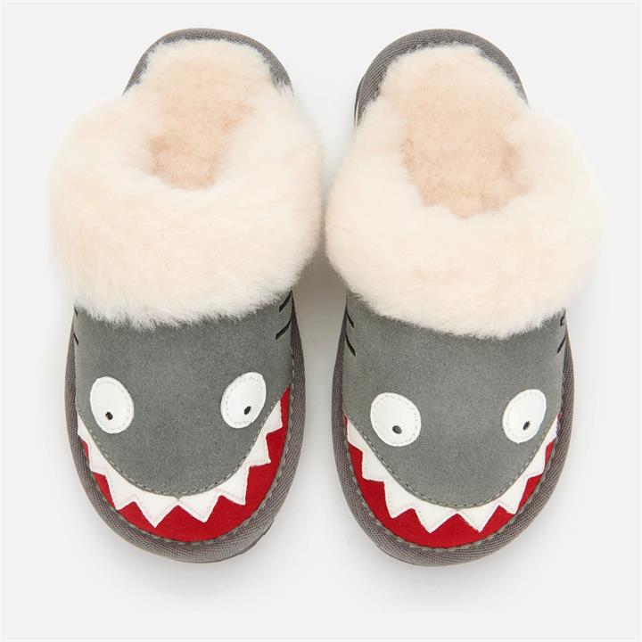 EMU Australia Kids' Little Creatures Shark Slippers - Putty - UK 10 Kids