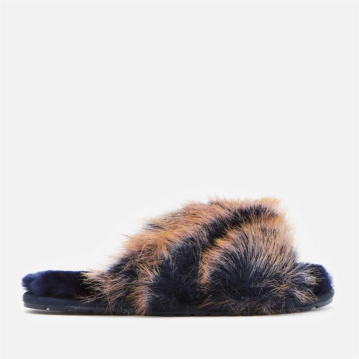 EMU Australia Women's Mayberry Lava Sheepskin Cross Front Slippers - Midnight - UK 4