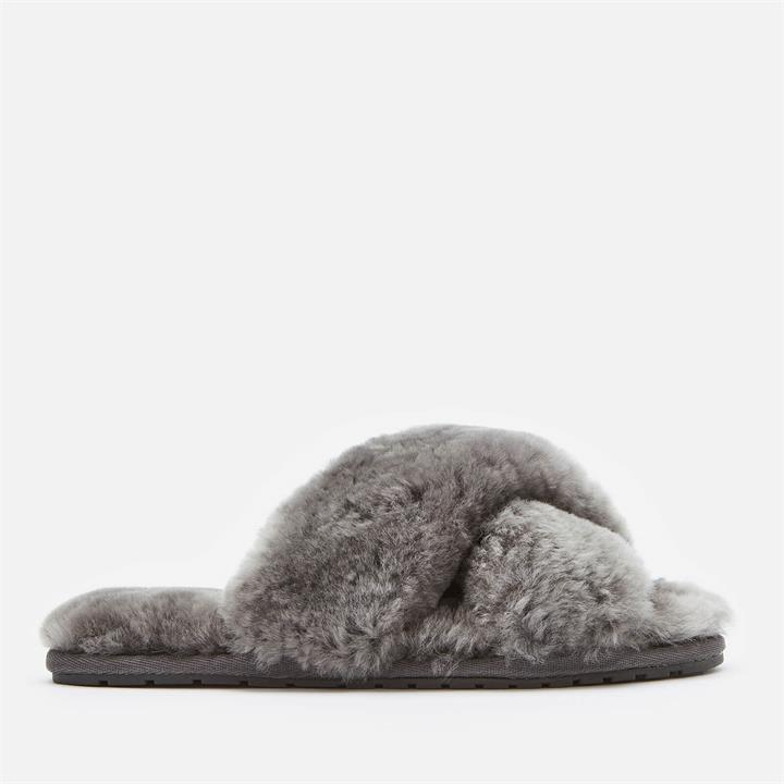 EMU Australia Women's Mayberry Sheepskin Cross Front Slippers - Charcoal - UK 4