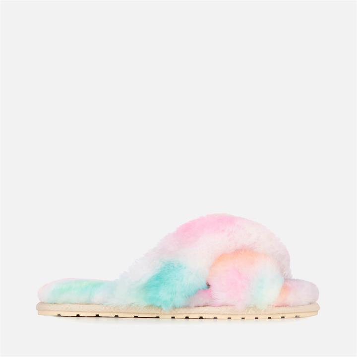 EMU Australia Women's Mayberry Tie Dye Sheepskin Cross Front Slippers - Fairy Floss - UK 3