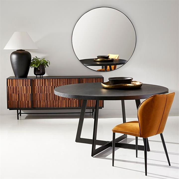 Ester Black W-Blk Legs Ash Table D120