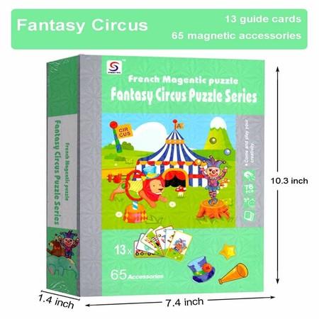 Fantasy Circus Magnetic Puzzles Book Series Educational Toys Gift for Kids Age3+