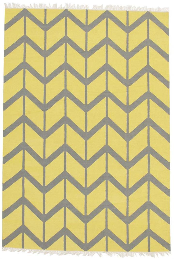 Fantasy Firefly Yellow Chevron Sunny Handmade Wool Rug 225x155cm