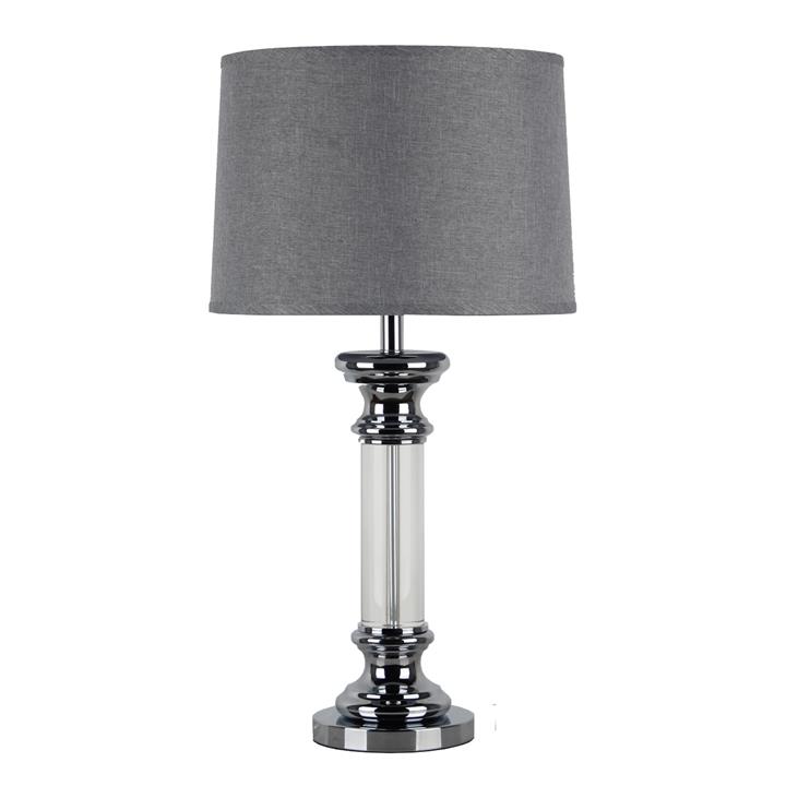 Figaro Table Lamp - Chrome base w Silver Shade