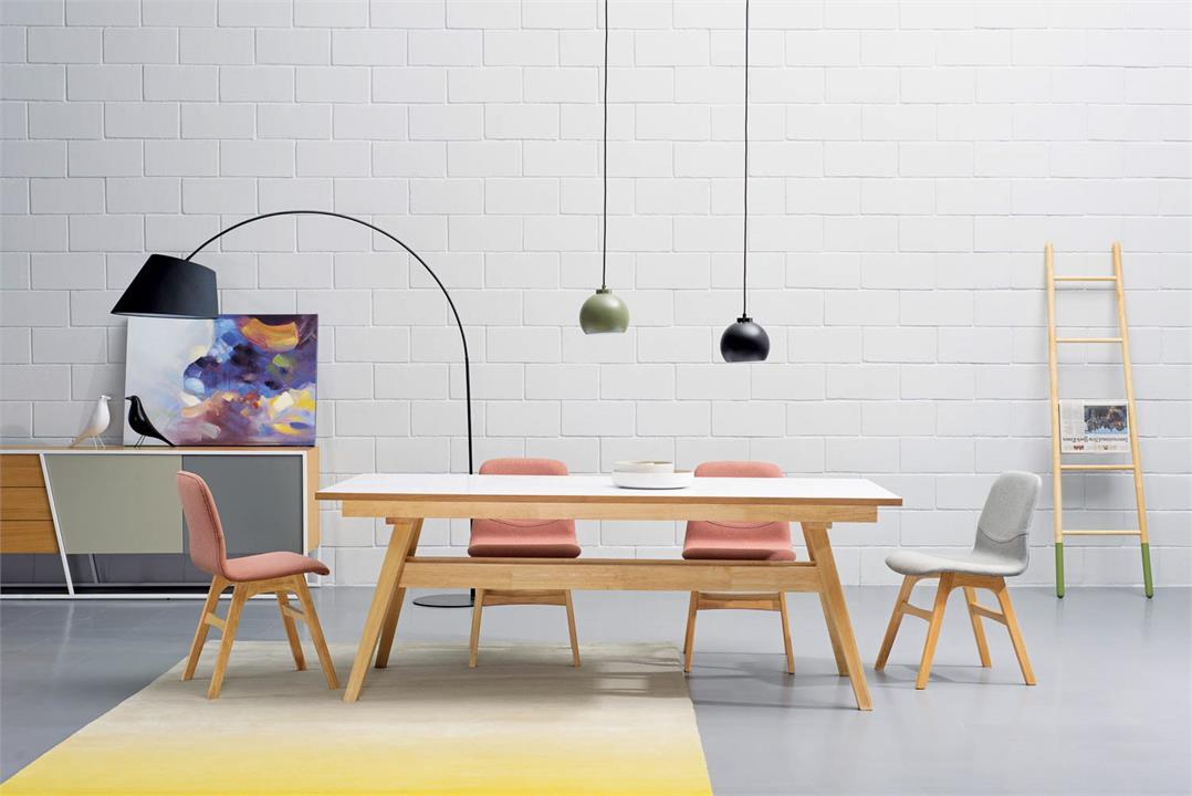 Finland 1.1 Dining Table in Glass and Solid Timber Legs