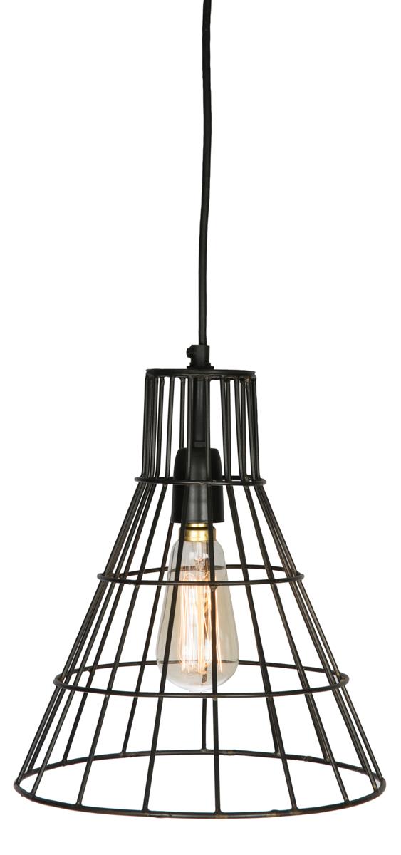 Flared cage lamp, black coal