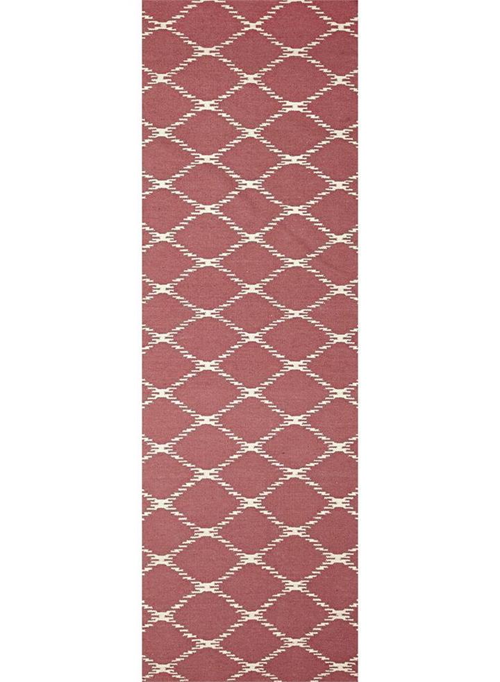 Flat Weave Stitch Design Rug Pink 300x80cm