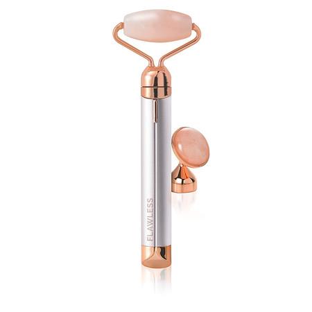 Flawless Contour Vibrating Facial Roller And Massager, Rose Quartz