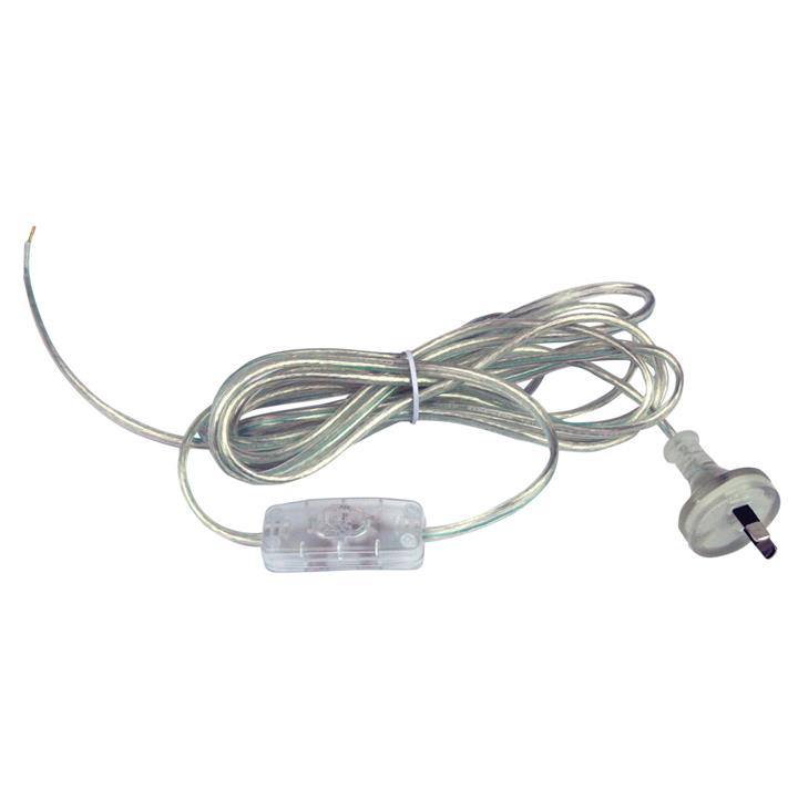 Flex Moulded Plug & Switch Clear Dbins