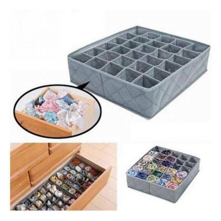 Flodable Non-Woven Fabric Underwear Socks Drawer Organizer With 30 Cells Storage Box Cases