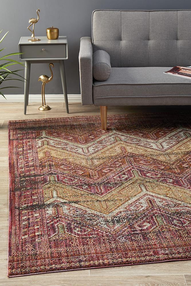 Fluid Sunrise Modern Red Rug 400x300cm