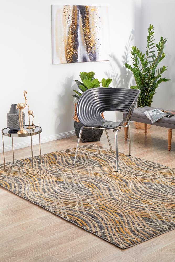 Flurry Modern Charcoal Rug 400x300cm