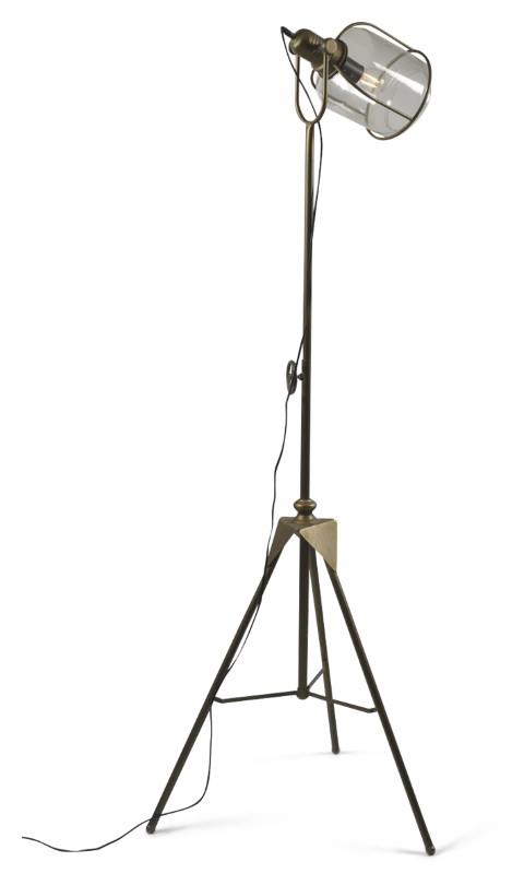 Freestanding Metal Floor Lamp - Brass