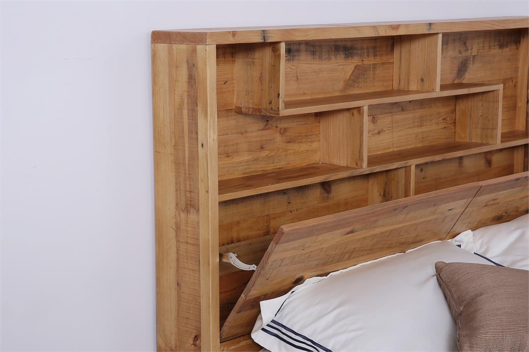Frobe timber bookshelf bed frame