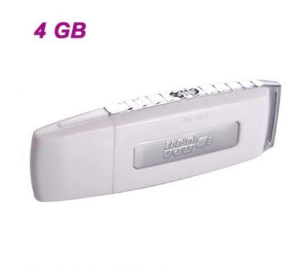 G3 Rechargeable USB Flash Drive / Voice Recorder - White (4GB)