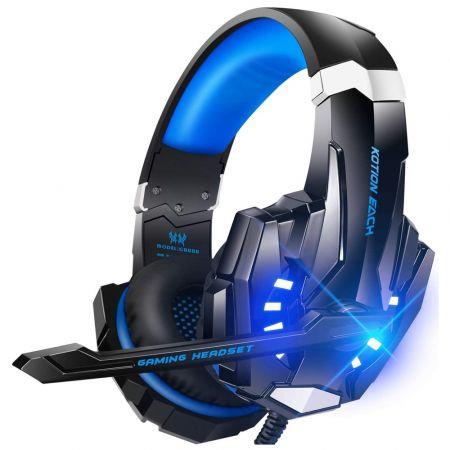G9 Stereo Gaming Headset for PS4, PC, Xbox One Controller, Noise Cancelling Over Ear Headphones with Mic, LED Light, Bass Surround, Soft Memory Earmuffs for Laptop Mac Nintendo Switch Games