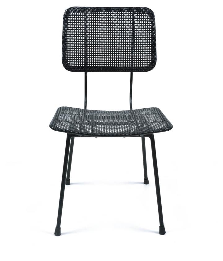 Gayo Rattan And Metal Dining Chair - Black