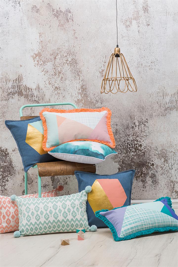 Gem Cushion Filled 43 x 43cm Peach