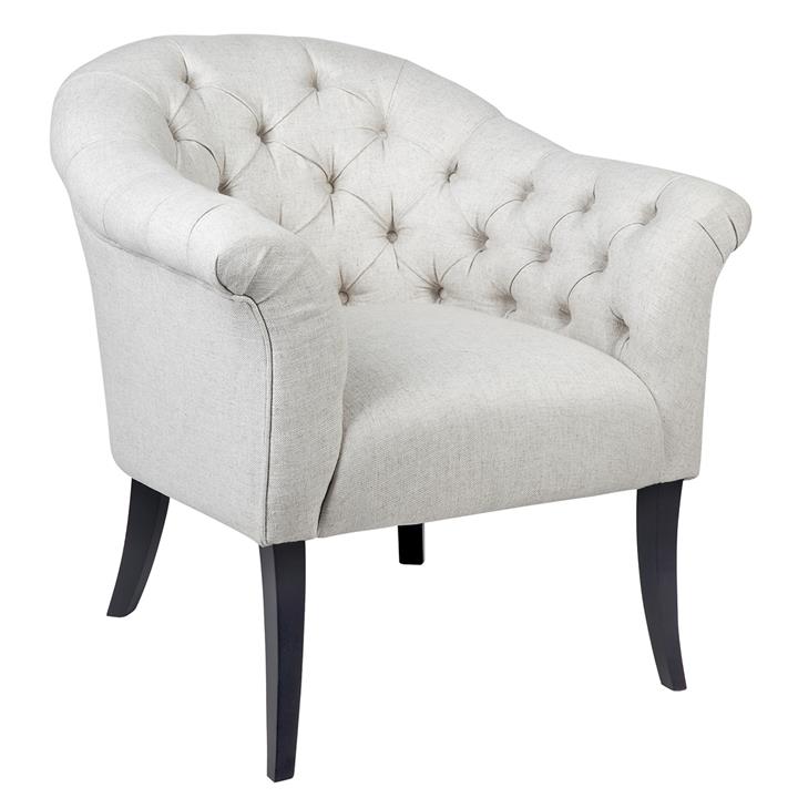 Georgina Button Tufted Occasional Chair - Natural Linen