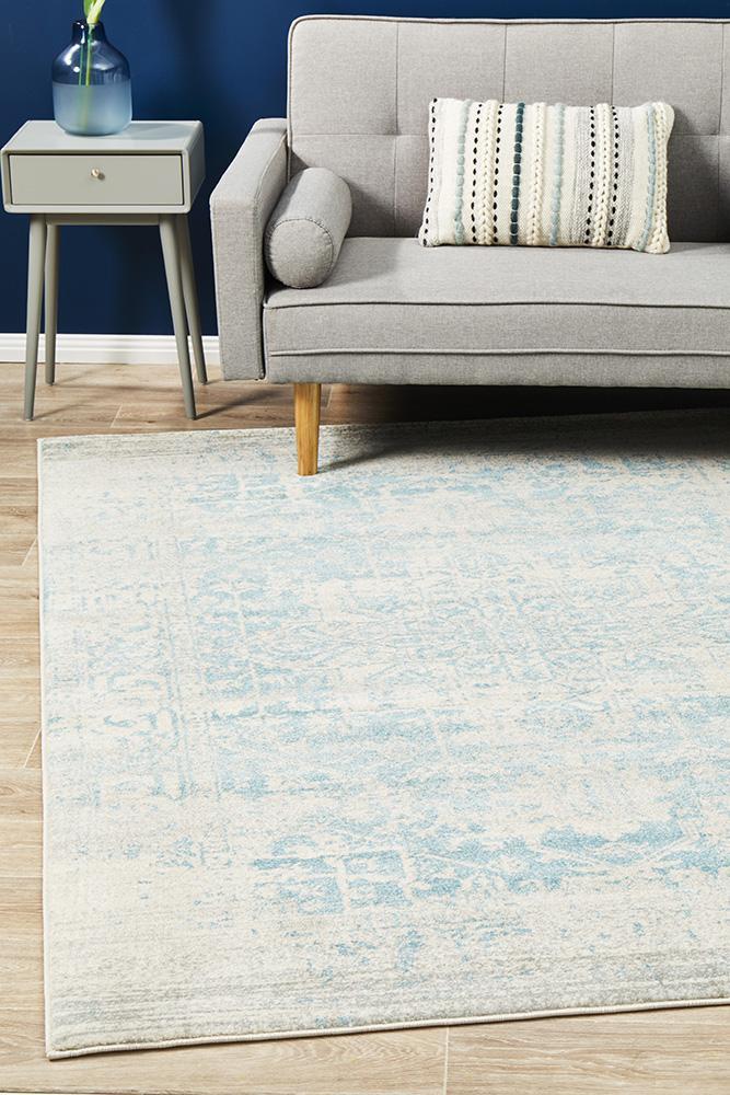 Glacier White Blue Transitional Rug 230x160cm