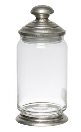 Glass and Pewter Storage Jar