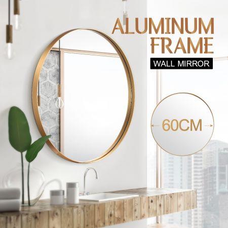 Gold Large Round Mirror Decorative Wall Mirror 60cm